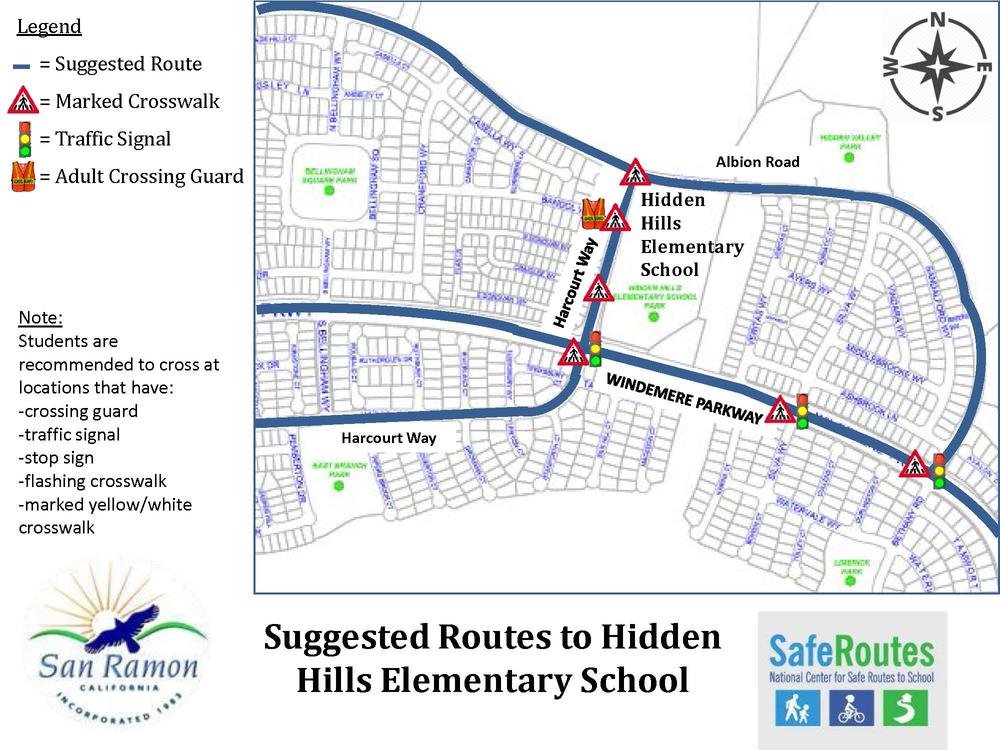 Suggested Routes to Hidden Hills